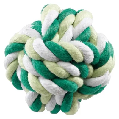 Productafbeelding van Honden speelgoed: gevlochten bal, diameter 8 cm