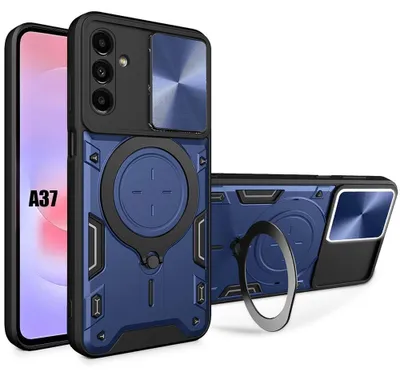 Image de Coque pour Samsung Galaxy A37 5G, avec Anneau Magnétique et Protection Caméra - Bleu Marine
