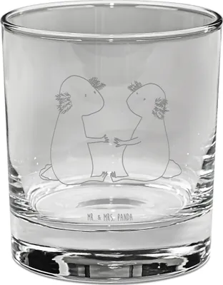 Produktbild von Mr. & Mrs. Panda Tumbler Axolotl Liebe - Transparent - Geschenk, glücklich, Whiskeyglas, Valentinstag, Whiskyglas, Ehemann, Whiskey Becher, Glas