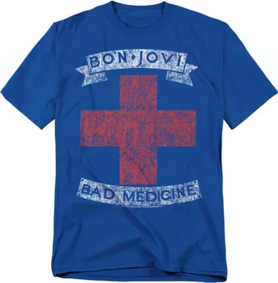 Produktbild von Bon Jovi - "Bad Medicine" T-Shirt für Herren/Damen Uni TV20671 (M) (Königsblau)