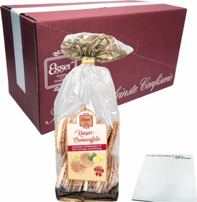 Produktbild von Esser Knusper-Cremewaffeln mit 50% fruchtiger Zitronencremefüllung (10x200g Beutel) VPE + usy Block