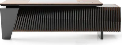 Produktbild von Klassischer schwarzer Holzschreibtisch modern und robust
