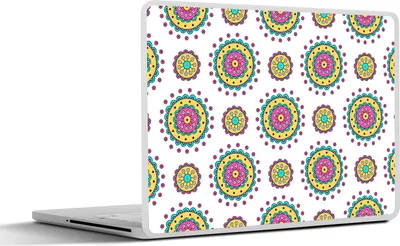 Produktbild von MuchoWow® Laptop Aufkleber Sticker Cover Mädchen - Blumen - Mandala - Muster - Mädchen - Kinder - Kinder 32.5x23.5 cm - Sticker für Laptop - Selbstklebend