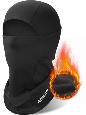 Immagine prodotto di Cappuccio antivento, caldo, maschera da sci, scaldacollo per donna e uomo, traspirante, nero, taglia unica
