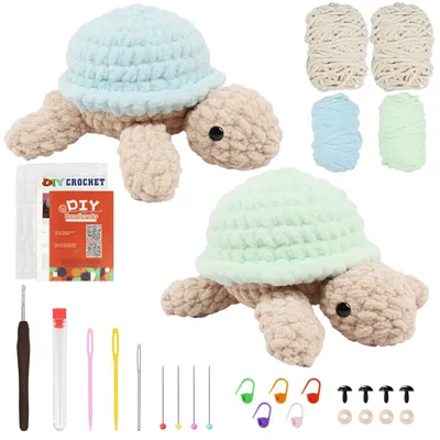 Häkel-Set für Anfänger: 2 Schildkröten, mit Garn & Anleitung