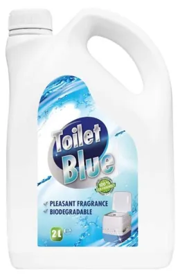Obrázok produktu pre Toilet-Blue je ekologická a biologicky odbúrateľná náplň do toaliet vyvinutá na každodenné používanie v prenosných/chemických toaletách.