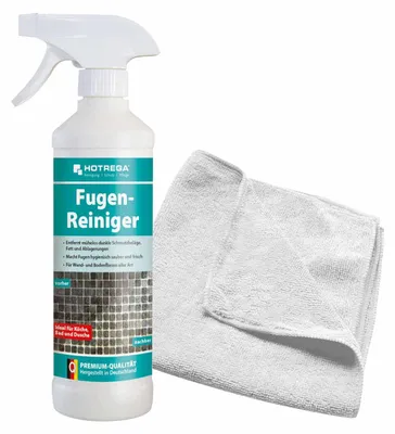 Produktbild von HOTREGA Fugenreiniger 500 ml + Microfasertuch 40x40 cm, Set, Reinigungsmittel, Fugen, Auffrischer, Fliesenreiniger