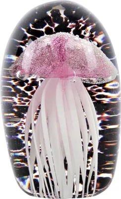Produktbild von FURNARO Briefbeschwerer Medusa Glas rosa schwarz Dekoqualle