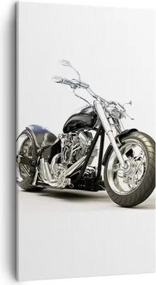 Produktbild von Bild auf Leinwand - Leinwandbild - Motorrad Motor Geschwindigkeit Chrom - 45x80cm - Wand Bild - Wanddeko - Leinwanddruck - Bilder - Kunstdruck - Leinwand bilder - Wandkunst - PA45x80-2427