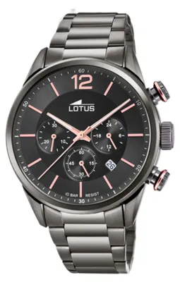 Image de Lotus Montre Homme Khrono luxe en acier inoxydable noir UL18686/2