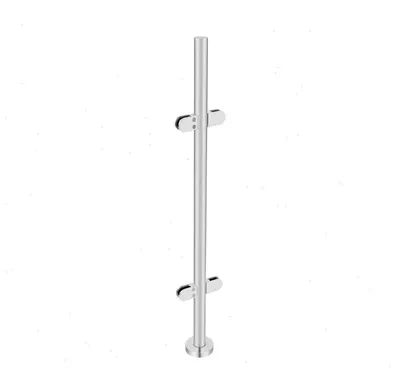 Zdjęcie produktu dla Balustrada balkonowa – słupek środkowy – stal nierdzewna AISI 316 – wysokość 110 cm – rura Ø 4,2 cm, grubość ścianki 1 mm – podstawa Ø 9,5 cm – do szkła o grubości 12 mm – nośność 60 kg