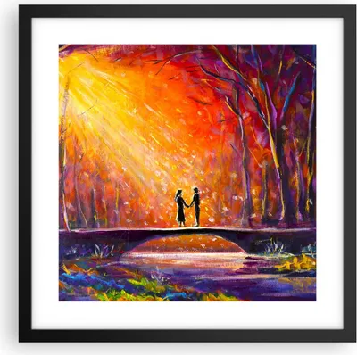Produktbild von Gerahmtes Poster - Schwarzer Rahmen - Wald Baum Natur - 40x40 cm - Wand Bild - Wanddeko - Wandbilder - Kunstposter - Wandposter - Bilderrahmen - Bilder - Kunstdruck - Wandbild - P2BAC40x40-3965