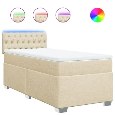 Produktbild von vidaXL Boxspringbett mit Matratze Creme 100x200 cm Stoff