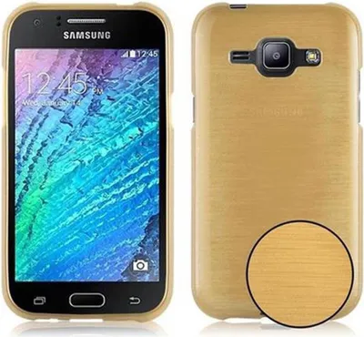 Produktbild von Cadorabo Hülle für Samsung Galaxy J1 2015 Schutz Hülle in Gold Schutzhülle TPU Silikon Etui Case Cover