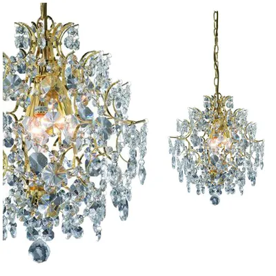 Immagine prodotto di Lampadario di cristallo ROSENDAL Golden 3 lampadine