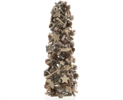 Produktbild von Baum Dekobaum aus Zweigen Zapfen und Sterne H 46 cm