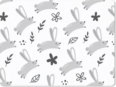 Produktbild von MuchoWow® Mauspad Mousepad Hase - Tiere - Muster 23x19 cm - Mousepads - Maus Mat - Pad - Mausunterlage - Schreibtischunterlage - Mauspad