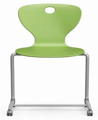 Produktbild von Moderner Schulstuhl in Grün mit Rollen und stabilem Metallgestell
