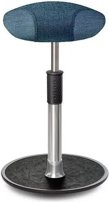Produktbild von Sitz- Stehhocker Free Tall Triangel Camira Rivet Ozeanblau Chrom /schwarz.
