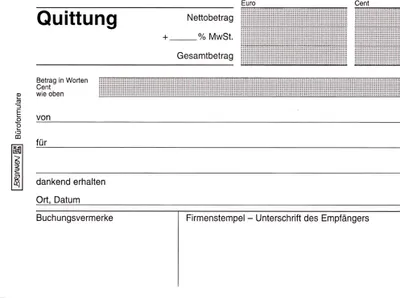 Produktbild von BRUNNEN Quittungen 2x40 Blatt mit Mwst. 102634502