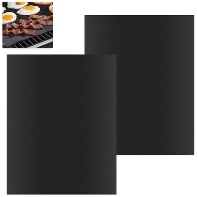 Produktbild von Silikon-Backmatten - Wiederverwendbar für Grillen, Braten und Backen - 2 Stück, 40 x 50 cm, Schwarz