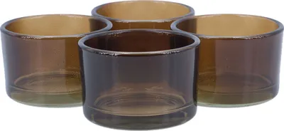 Produktbild von Teelichtgläser klein 51x33mm braun 4er Set