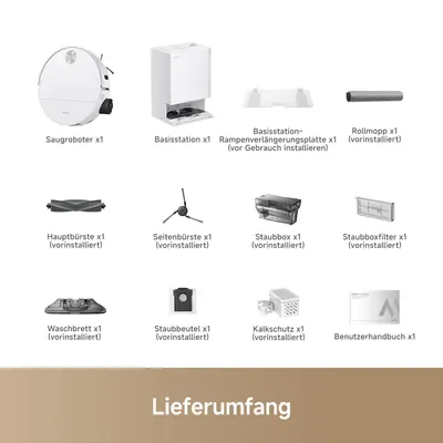 Produktbild von MOVA S70 Roller Lite Saugroboter mit Wischfunktion, 240000Pa, 17N HydroForce-Rollmopp, 75°C Moppwäsche, 90mm