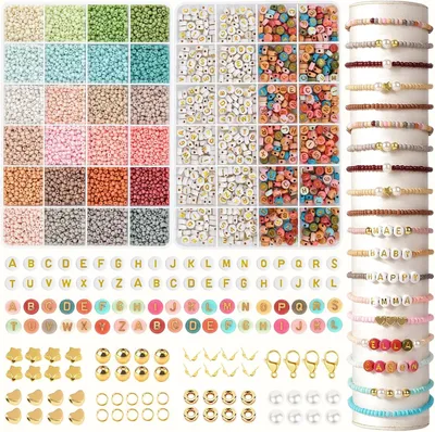 Kralenset für Armbänder, 24 Pastellfarben, 8000+ Perlen