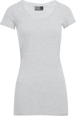 Image de Promodoro 3087 | WomenŽs Slim Fit V-Neck T-Shirt Long pour femmes - Couleur : Sports Grey (Heather) - Taille : XL