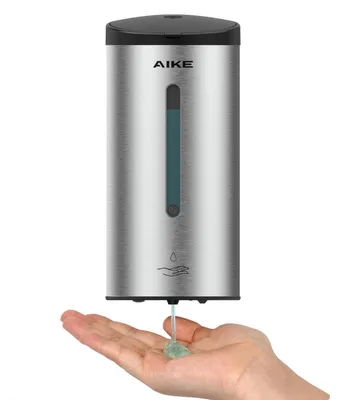 Zdjęcie produktu dla Automatyczny dozownik mydła do montażu na ścianie, pojemność 750 ml, stal nierdzewna, szczotkowana powierzchnia, bezdotykowy, do użytku komercyjnego