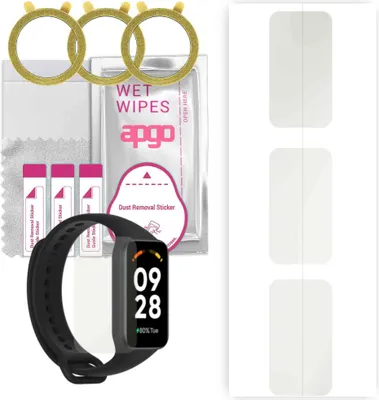 Produktbild von apgo 3 Stück Schutzfolie, Matt, kompatibel mit Redmi Smart Band 2 Smartwatch, Hydrogel Displayschutzfolie mit Positionierhilfe, Displayfolie, robust und kratzfest