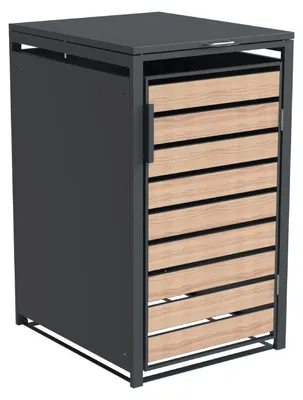 Produktbild von Westmann Metall Mülltonnenbox Lacina 1x240 L Anthrazit/Holzoptik 80x68x116 cm