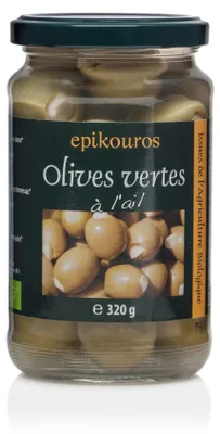 Zdjęcie produktu dla Epikouros oliwki zielone z czosnkiemi 320g
