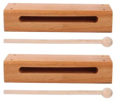 Produktbild von Holz-Rhythmusblock-Set – Mit Schlägel – Set bestehend aus 2 Stück