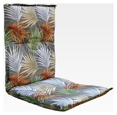 Produktbild von Universal Niedriglehner Polsterauflage 100 x 50 cm - Palmenblätter - Kissen für Gartenstuhl mit grafischem Muster
