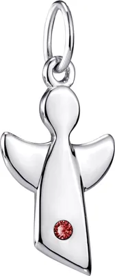 Produktbild von MATERIA Kinder Anhänger Schutzengel Januar Geburtsstein rot Kinderkette 925 Sterling Silber KA-459-rot