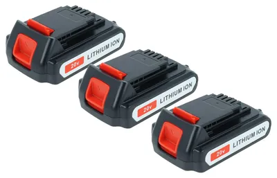 Produktbild von vhbw 3x Akku kompatibel mit Porter Cable PCCK612L2R, PCCK612L2, PCCK614L4, PCCK604L2, PCCK605L2R, PCCK604LA Werkzeug (2000 mAh, Li-Ion, 20 V)