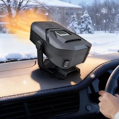 Obrázek produktu pro 12V 200W odmrazovač do auta s funkcí otáčení o 360°, dva režimy (studený a teplý), elektrická funkce odmrazování a odmlžování