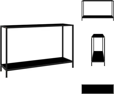 Zdjęcie produktu dla vidaXL Stolik konsola czarny 120x35x75 cm szkło hartowane - Stoliki boczne