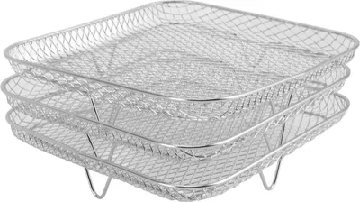 Produktbild von 3er-Pack Grillrost, Edelstahl-Grillrost zum Backen, Kühlen, Dämpfen, Grillen, passend für Heißluftfritteuse, ofen- und spülmaschinenfest