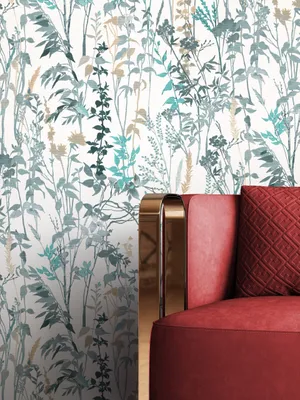 Produktbild von NEWROOM Tapete Weiß Vliestapete Blumen - Blumentapete Floral Türkis Grau Blätter Zweige Romantisch