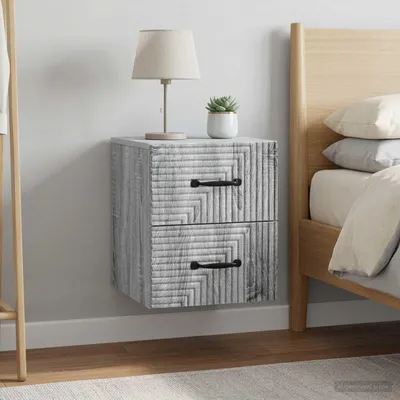 Immagine prodotto di vidaXL, comodino da parete, 2 pezzi, colore grigio Sonoma