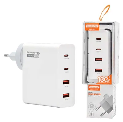 Produktbild von Somostel Power Ladegerät GaN 2x USB / 2x USB-C 130W Power Delivery