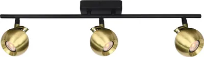 Immagine prodotto di Lampada da soffitto in ottone e nero tre faretti mobili per soggiorno sala da pranzo 3xGU10 10W LAFIN Italux