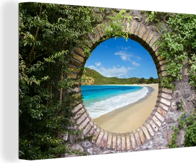 Obrázok produktu pre OneMillionCanvasses® - Maľba na plátne - Obraz na plátne Nástenná maľba na plátne - Pláž - more - výhľad - 150x100cm - Fotografia na plátne - maľba na