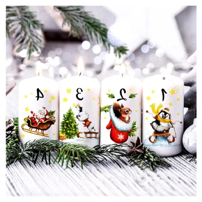 Produktbild von Adventskerzen 4er-Set Weihnachtskerzen für den Advent