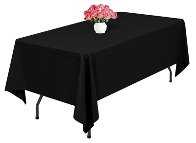 Obrázek produktu pro Obdélníková ubrus, polyester, 153 x 260 cm, černá barva, 1 kus