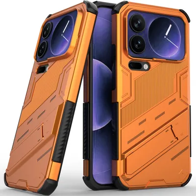 Produktbild von Armor Hülle für Xiaomi 17 Pro Max Hybrid PC TPU Bumper Stoßfestes Schutzhülle mit Standfunktion Orange