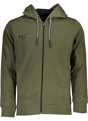 Immagine prodotto di Giacca in pile da uomo verde con cappuccio e ricamo - Foderata ed elegante