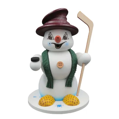 Produktbild von Kuhnert Erzgebirge Schneemann Räuchermann,-männchen 19cm Eishockeyspieler